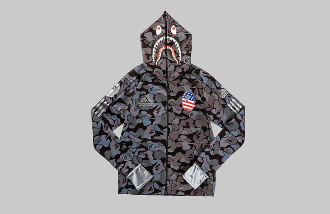 베이프×아디다스 콜라보 성조기샤크후드집업구합니다 상품이미지1
