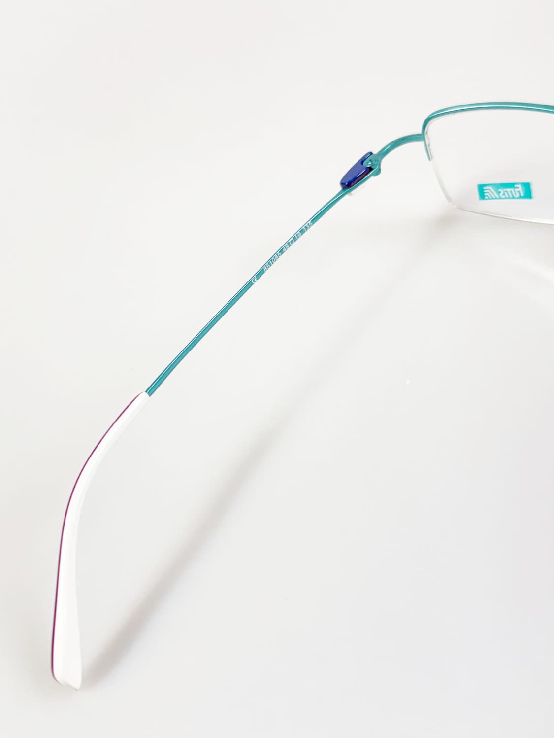 90s FUTIS 터콰이즈 반무테 스퀘어 메탈 빈티지 안경 상품이미지7