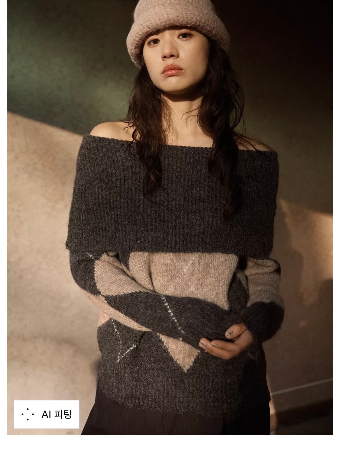 자라 다이아몬드 오프숄더 니트 원피스 상품이미지3