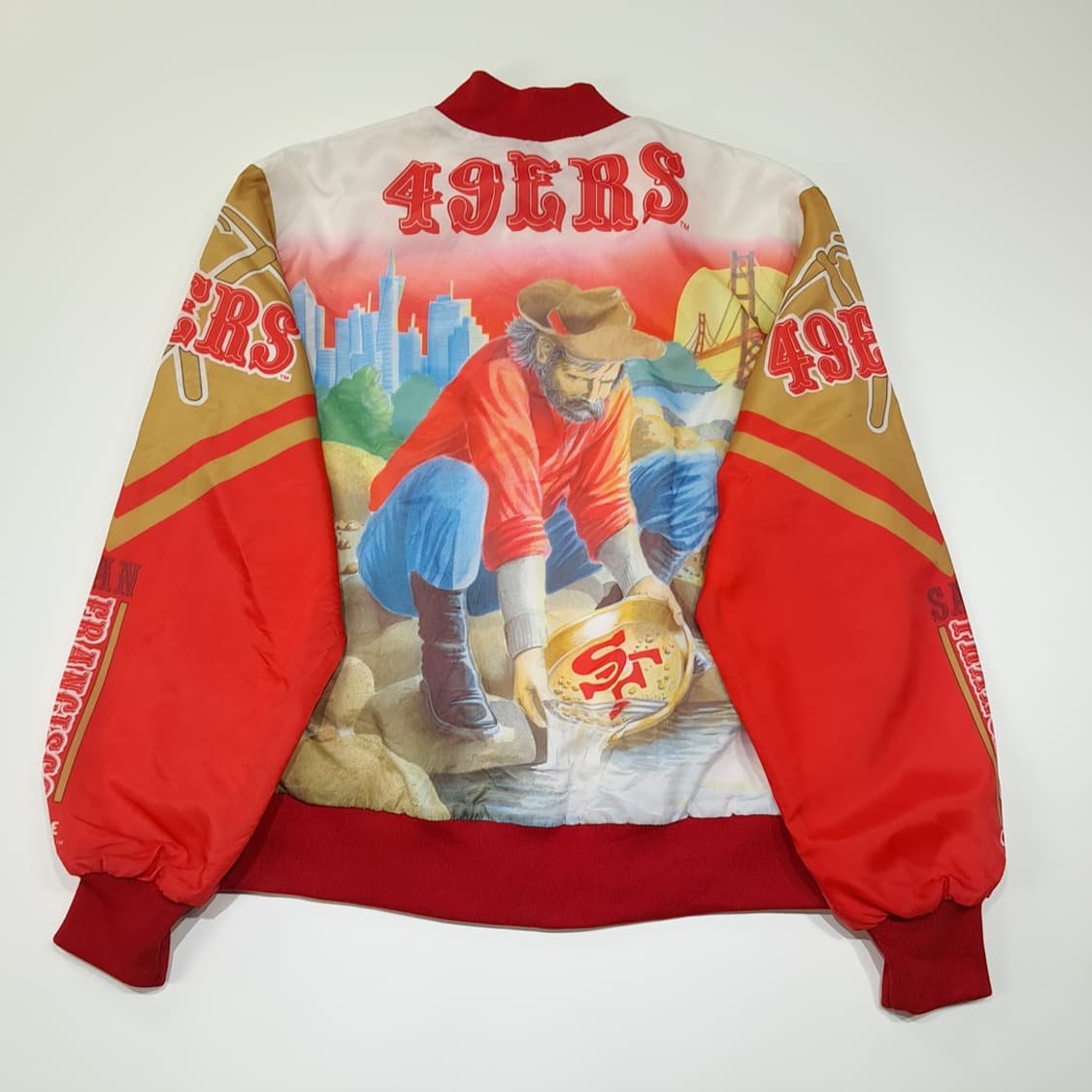 CL303 L 초크라인 90s 미국판 폴리 화이트레드골드 자켓 상품이미지8