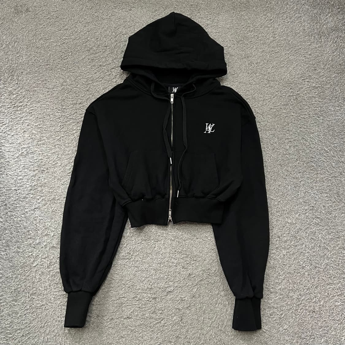 [우먼85] 우알롱 크롭 후드집업 상품이미지2