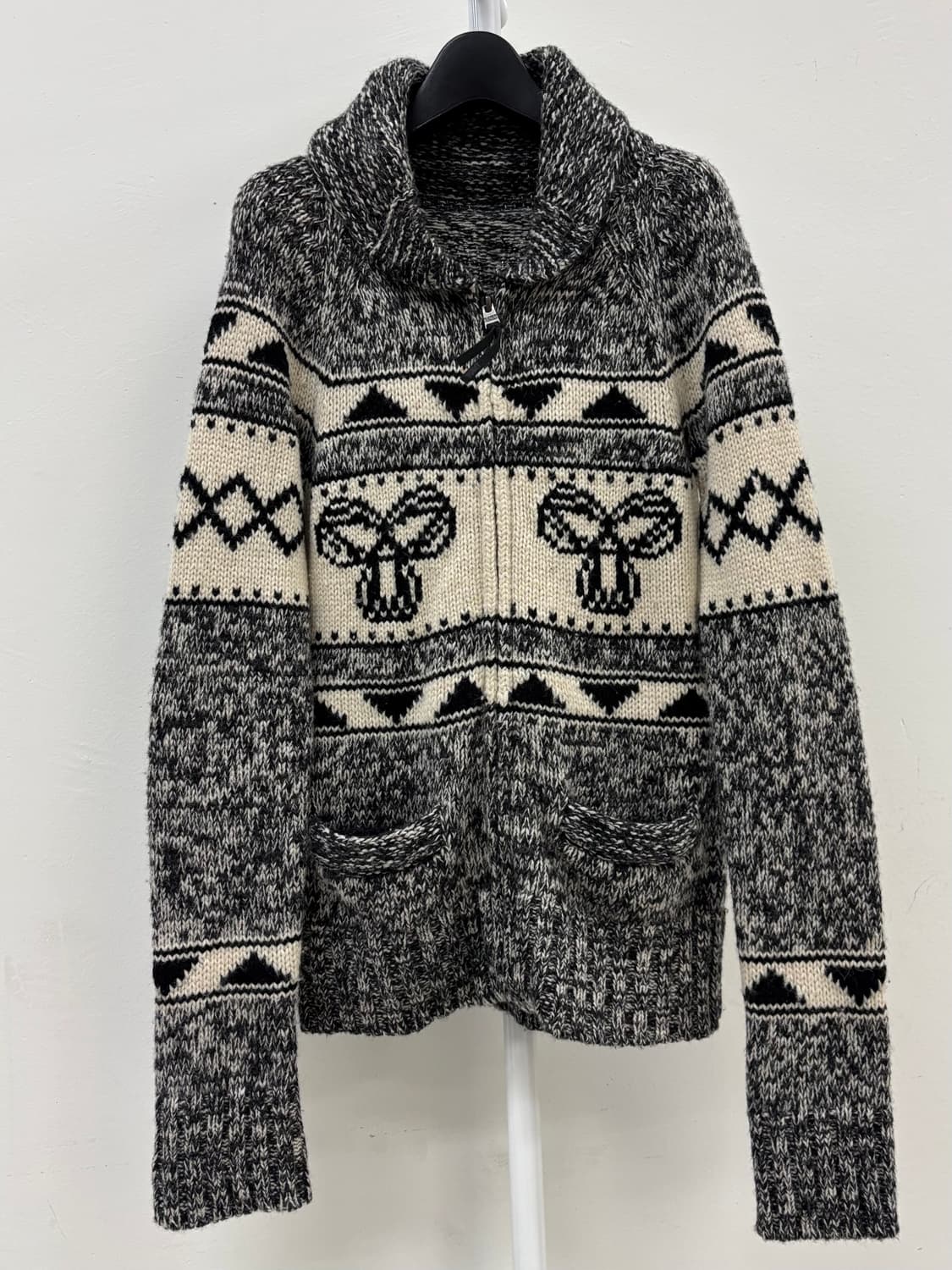 빈티지 노르딕 울 니트 집업 상품이미지5