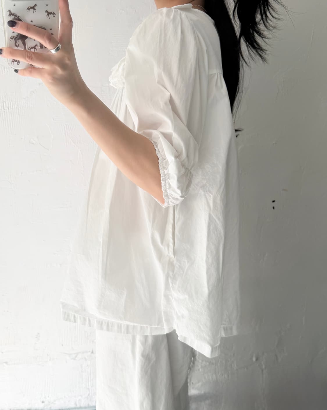 꼼데가르송 걸 화이트 레이스 자수 셔츠 상품이미지2