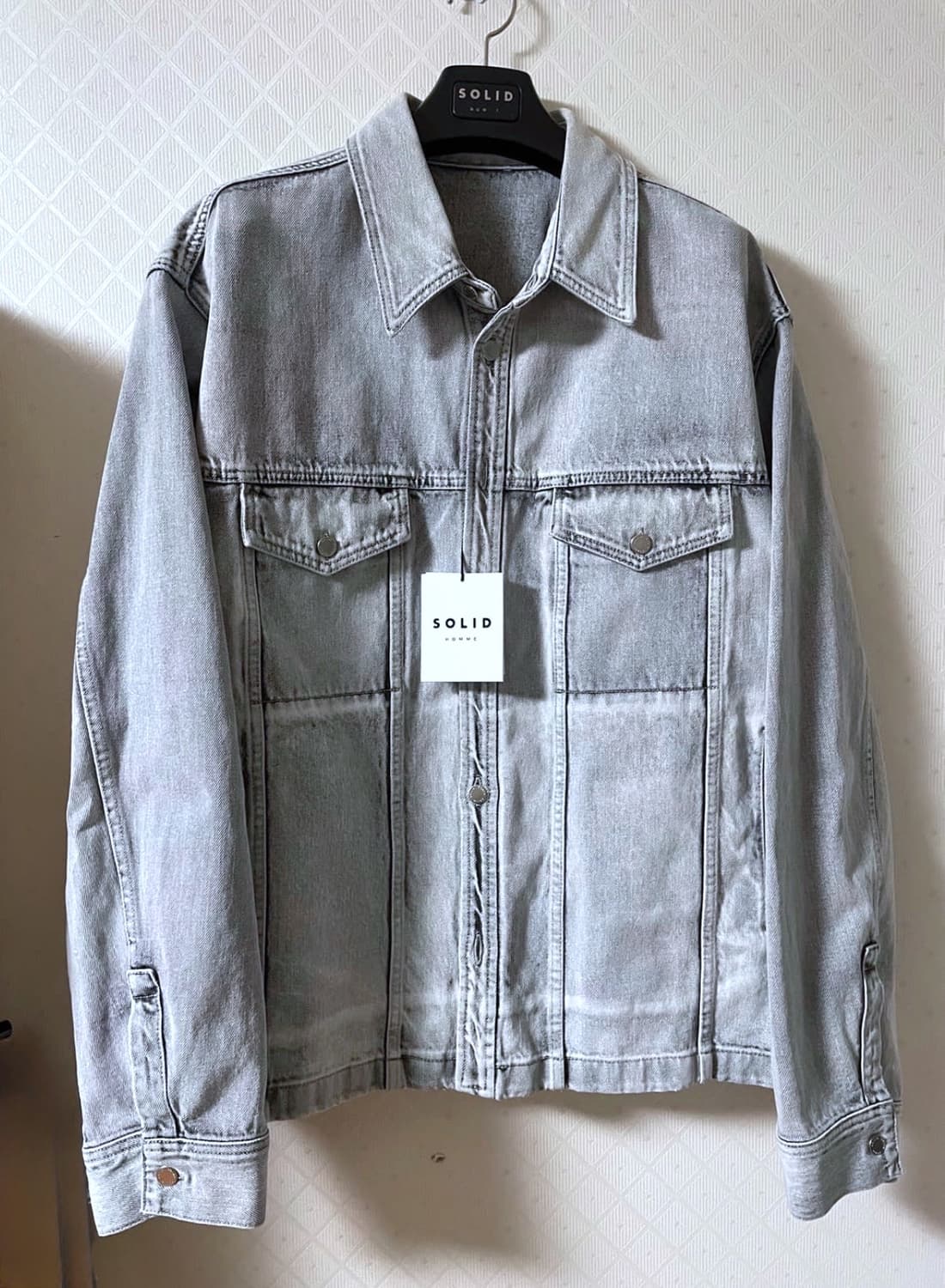 솔리드옴므 22ss 그레이 페이디드 데님자켓 50 상품이미지7