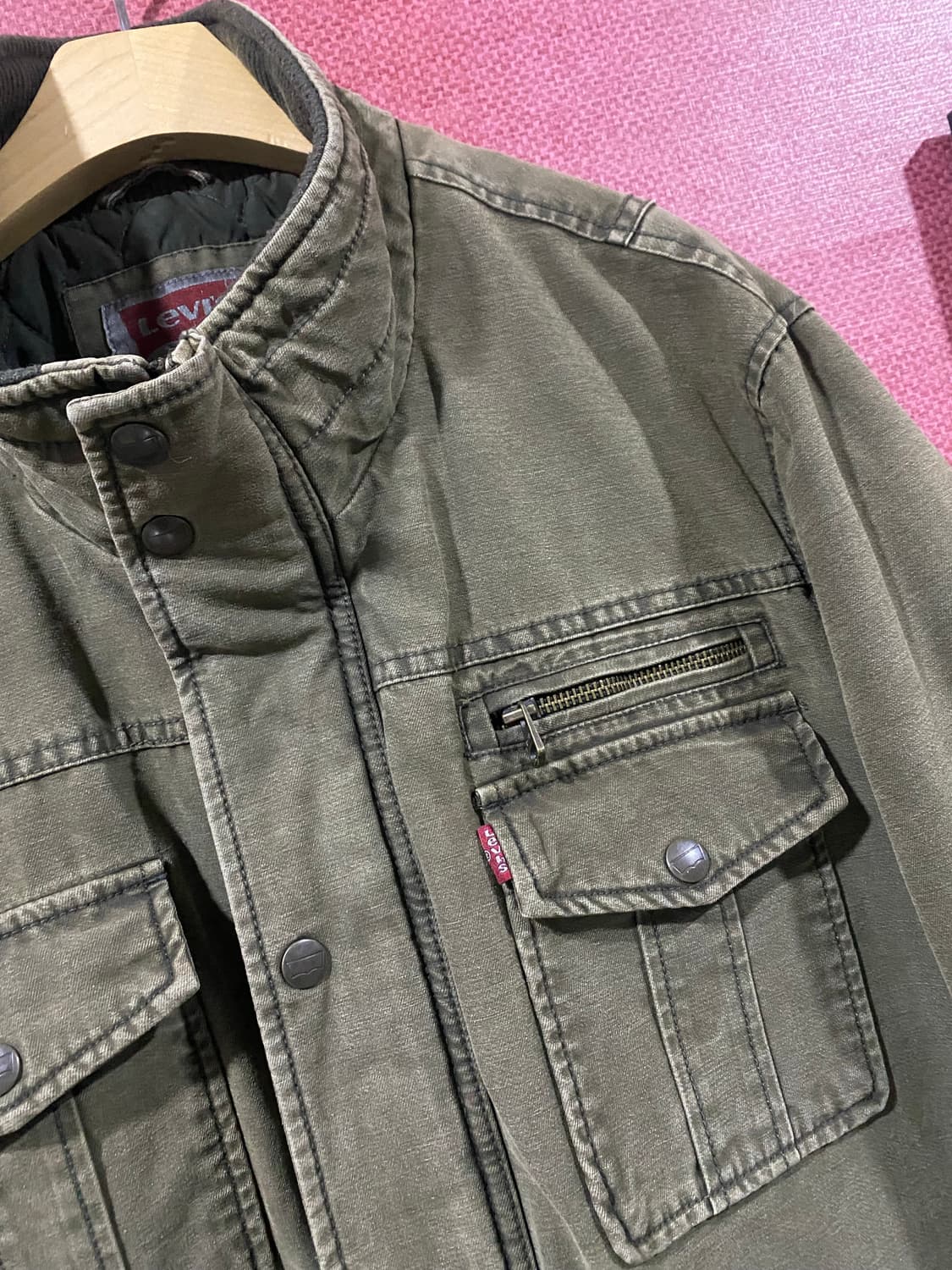 리바이스 올리브 카키 남성 퀼팅 자켓XL 상품이미지3