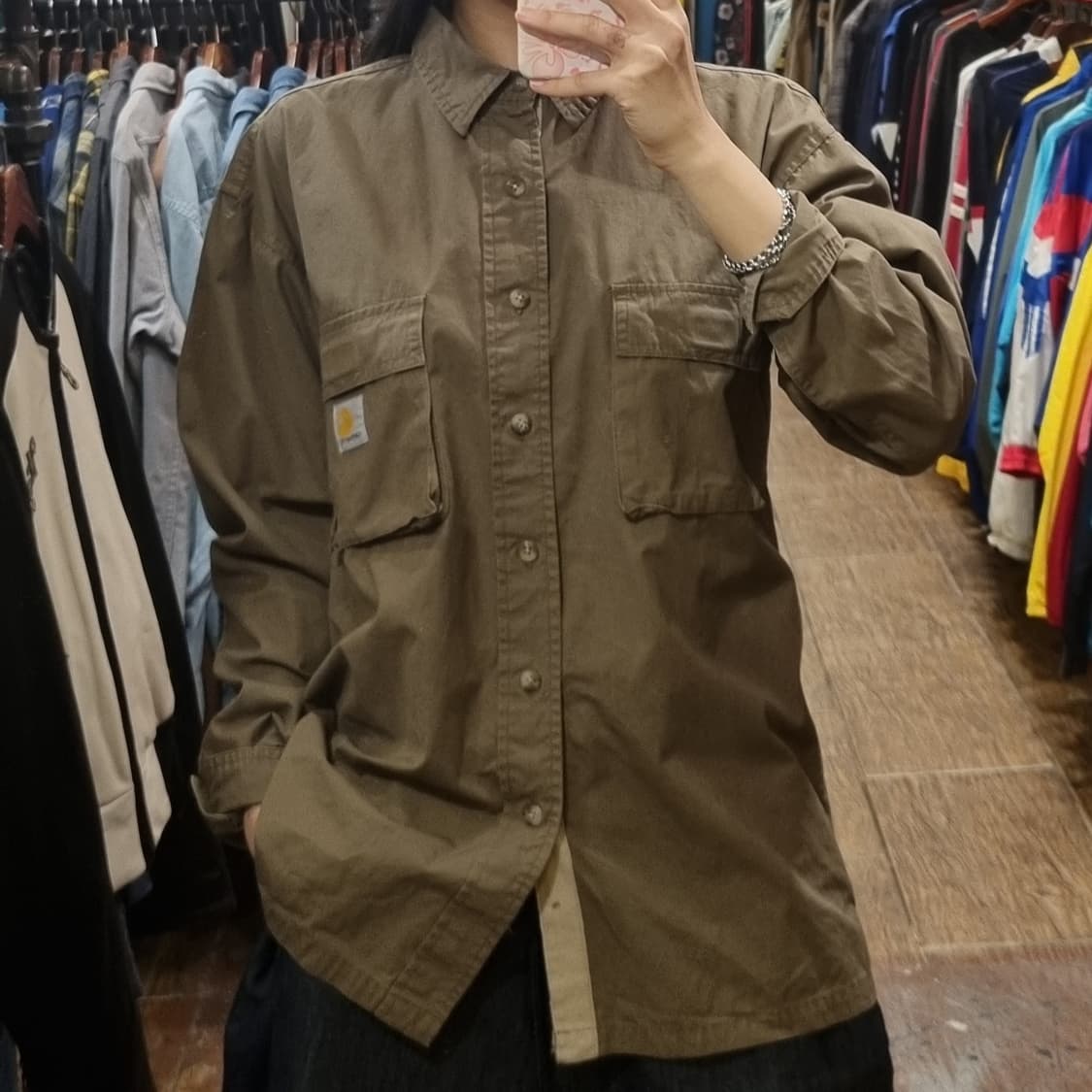 [Hi] 칼하트 긴팔 셔츠 브라운 상품이미지4