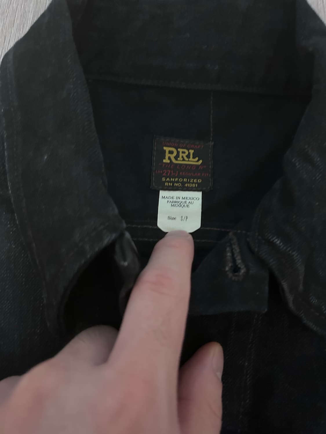 RRL LOT 271 블랙 흑청 데님 트러커 자켓 S 상품이미지2