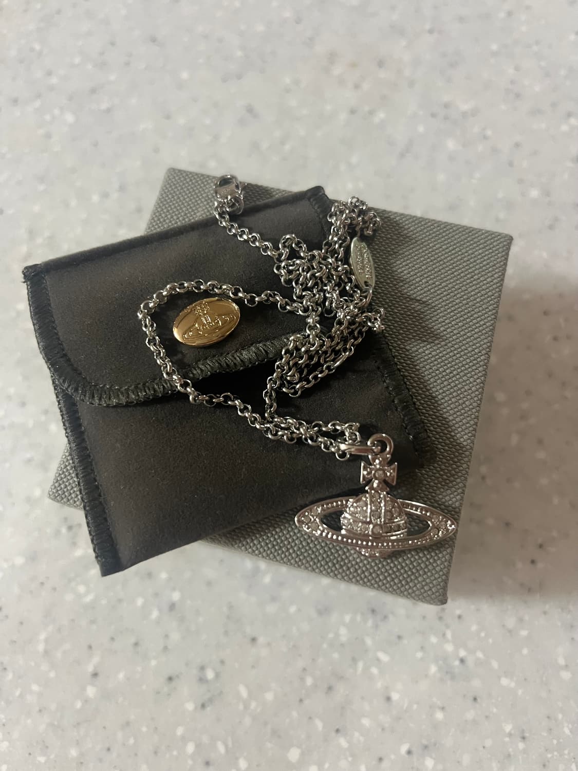 비비안웨스트우드 미니바스 릴리프 실버 목걸이 풀박스 상품이미지3