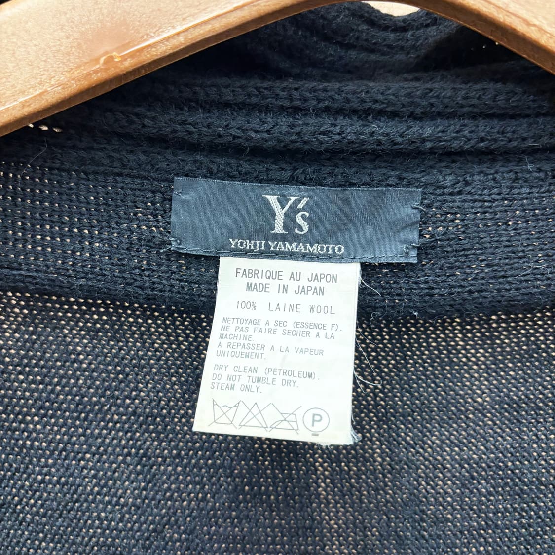 요지 야마모토 울 니트 볼레로 가디건 드레이프 드롭 숄더 디테일 블랙 상품이미지6