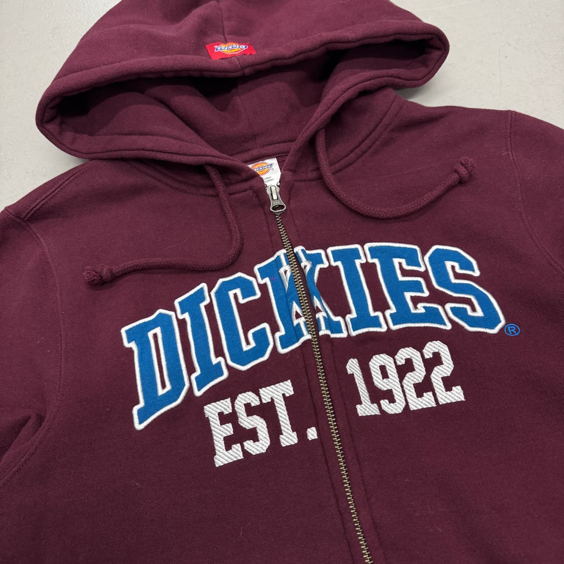 디키즈 스케이터 아치로고 버건디 후드집업 상품이미지3