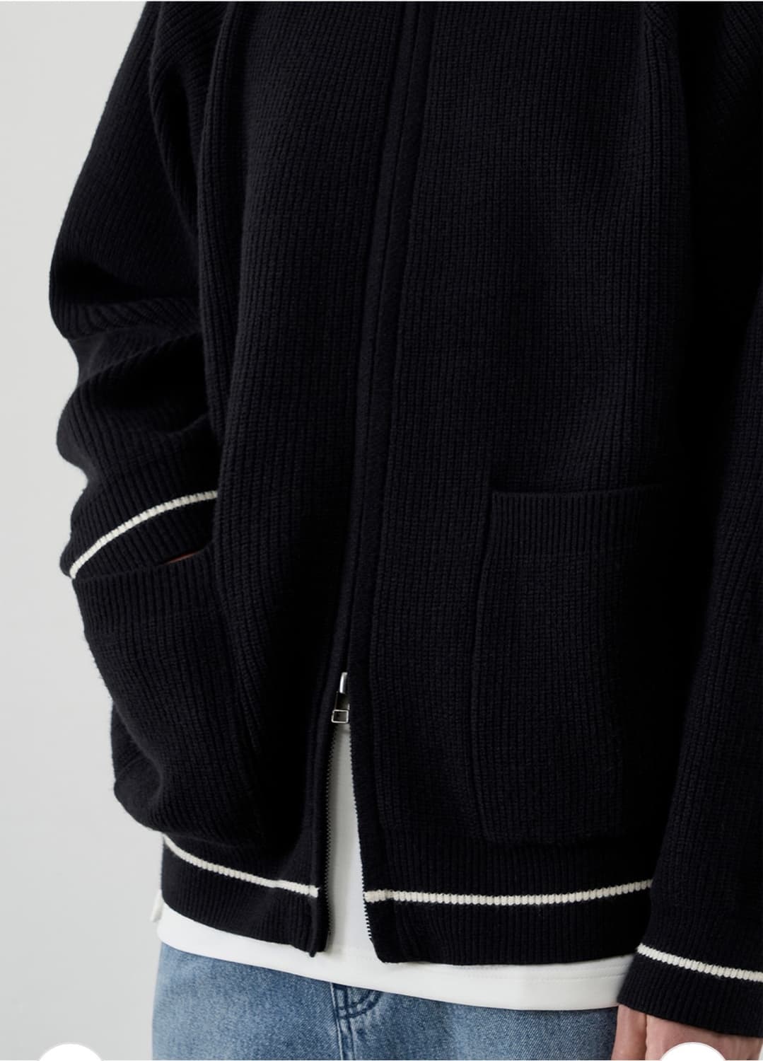 (새상품)(L) 드로우핏 벌룬 투웨이 집업 니트 [BLACK] 판매 상품이미지7