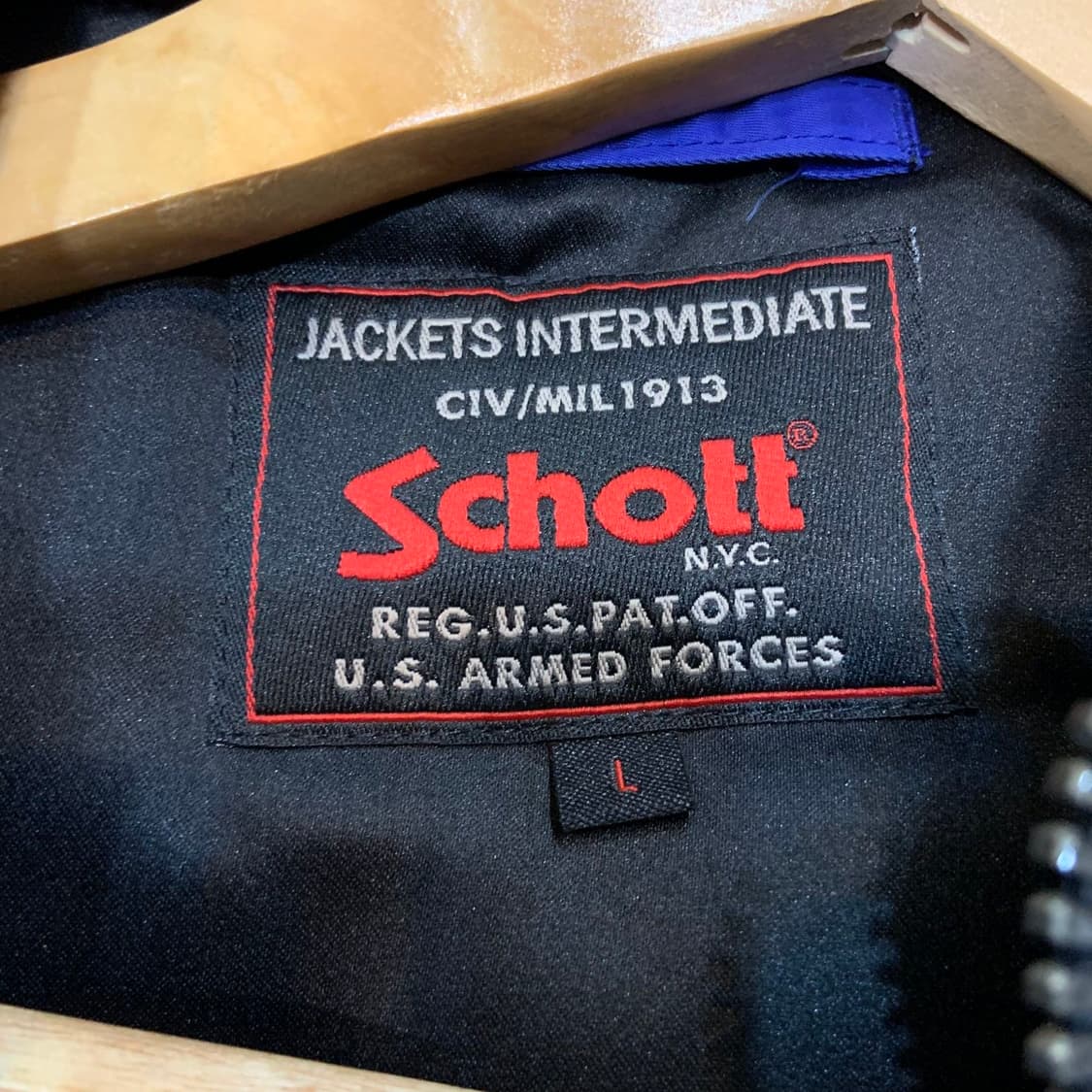 미사용)Schott 쇼트 블루 Ma-1 플라이트 자켓 L 105 상품이미지3