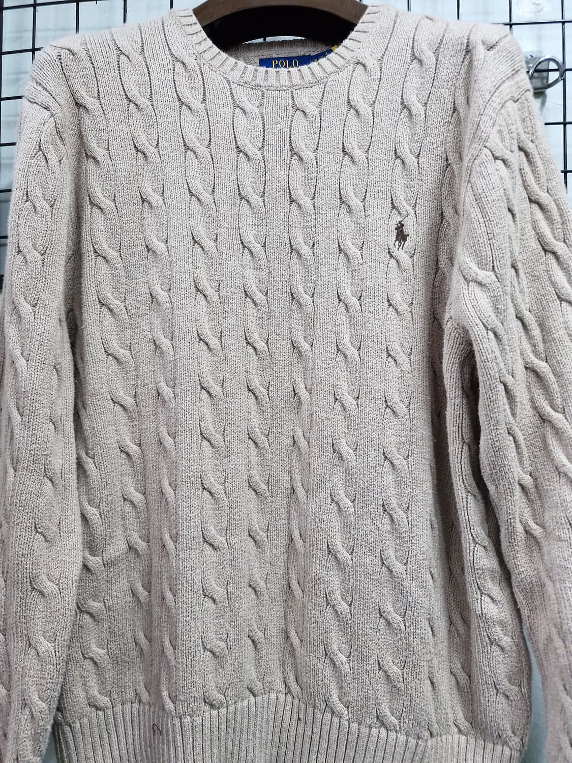 105XL 폴로 랄프로렌 케이블 니트 베이지. 상품이미지5