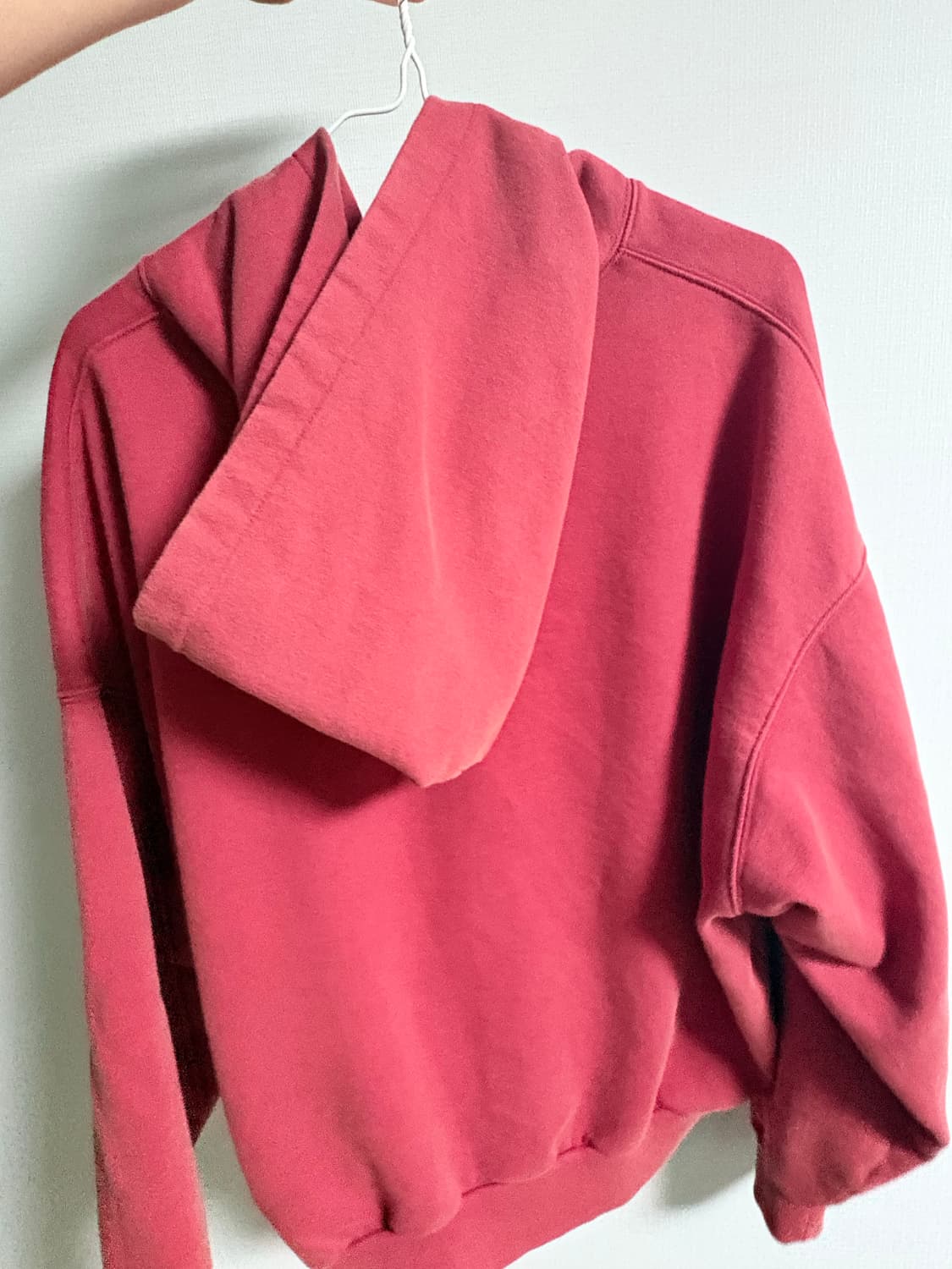 스웨이드 후드집업 레드 상품이미지5