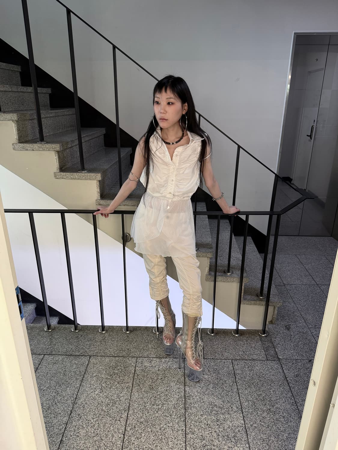 shirring sleeveless shirt 상품이미지2