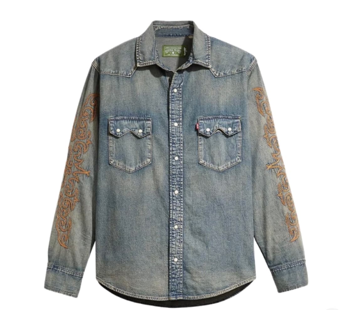 데님티어스 X 리바이스 엠브로이드 데님 셔츠 *미국 현지에서 구매한 제품 상품이미지1