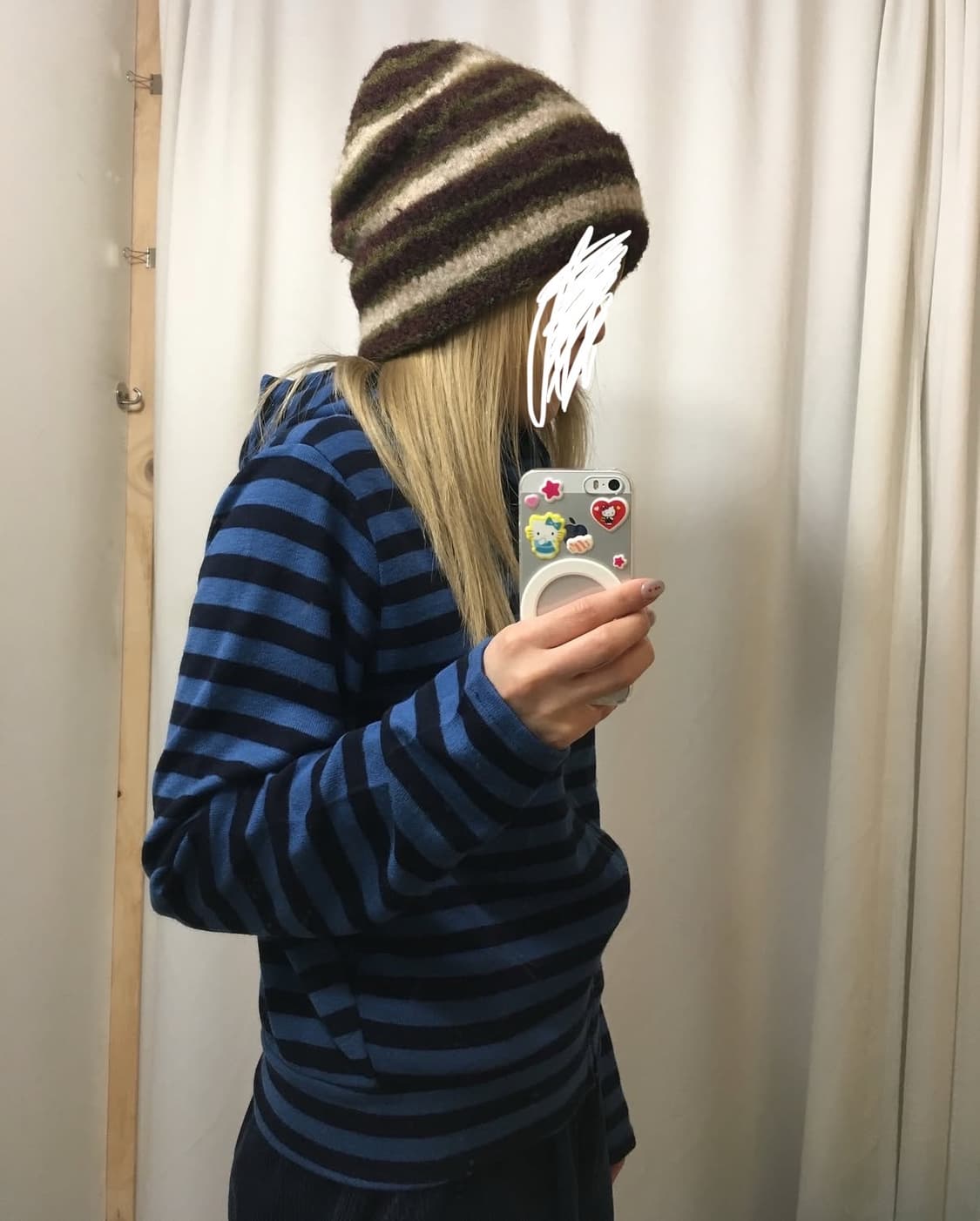 Soft stripe hood 네이비 스트라이프 후드집업 상품이미지1