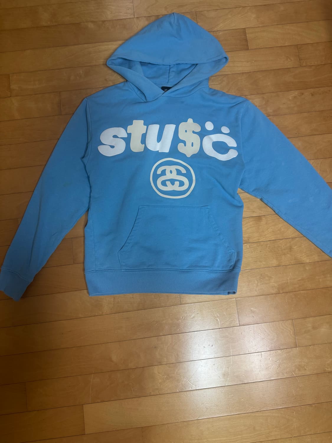 스투시 x CPFM 8볼 피그먼트 다이드 후드 블루 상품이미지1