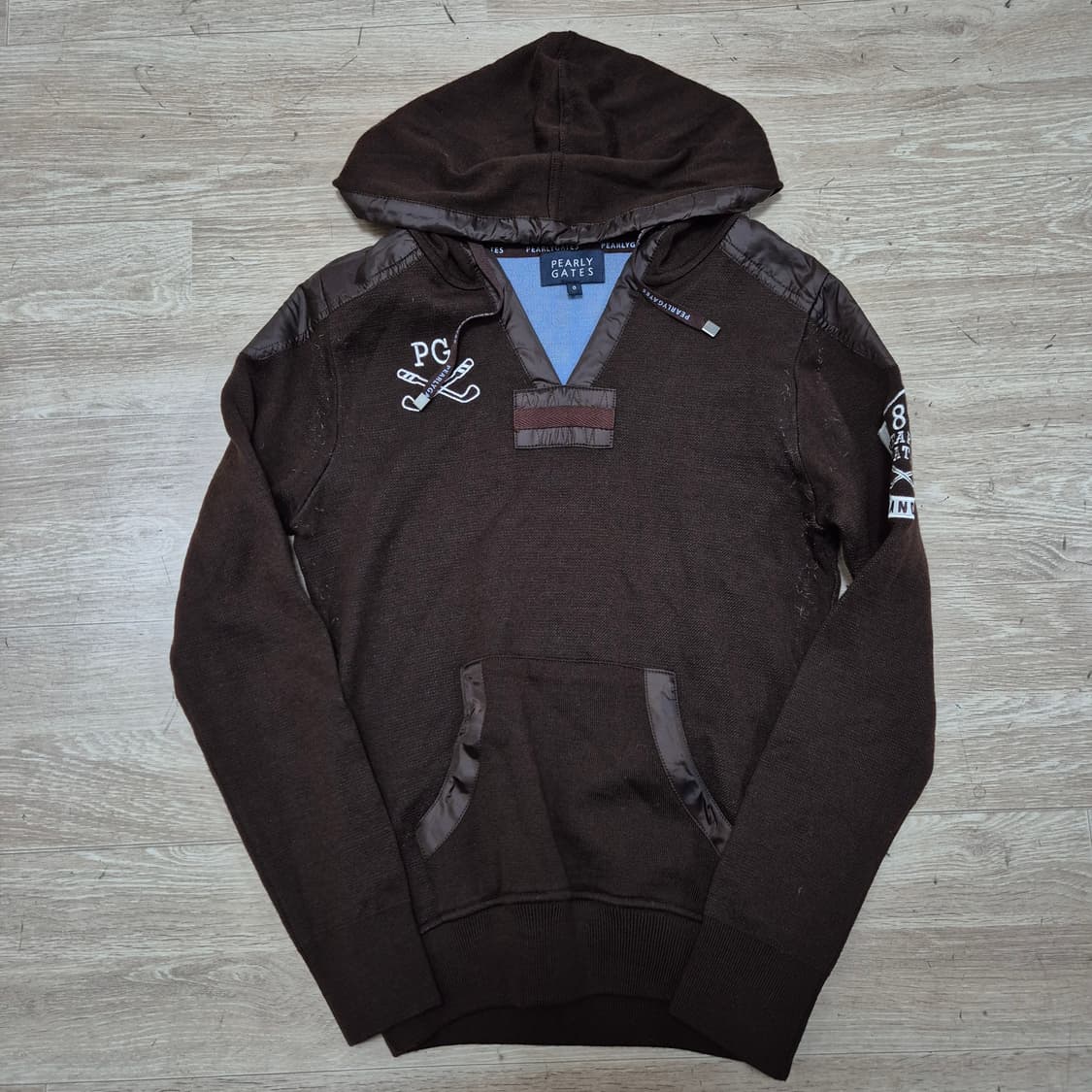 파리게이츠 여성 골프웨어 멀티 자수로고 후드 니트 (0) 상품이미지1