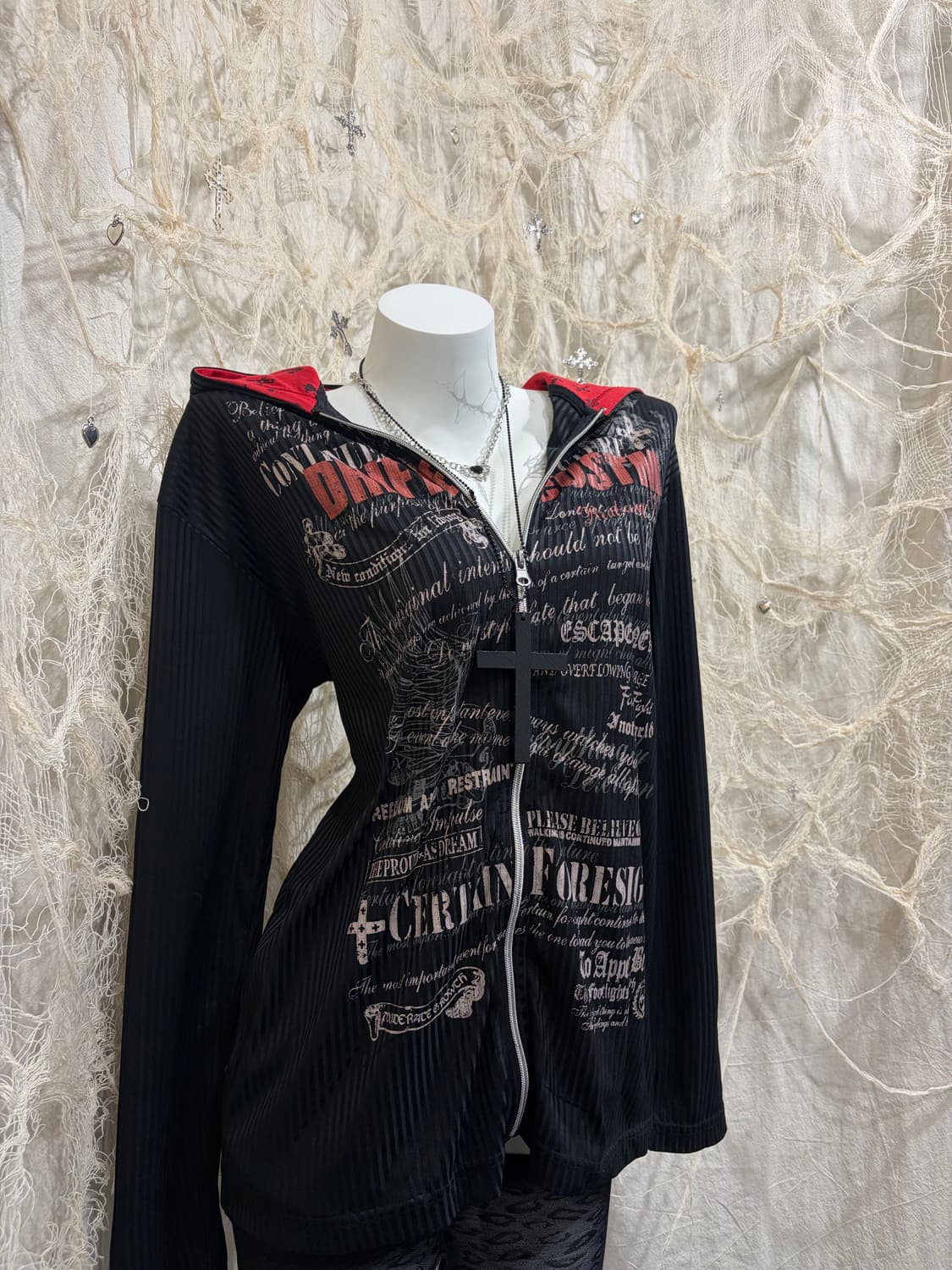 PUNK Glitter Stripe Hoodie Zip up 상품이미지6