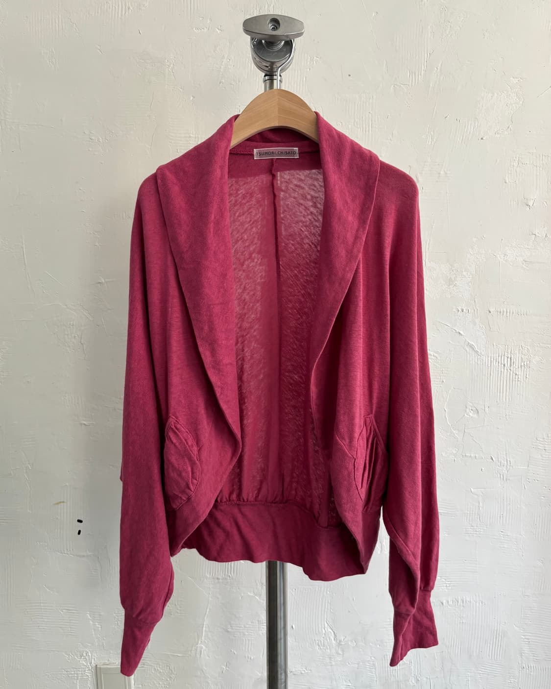 TSUMORI CHISATO 츠모리치사토 핑크컬러 코튼 오픈 카라 가디건 상품이미지1