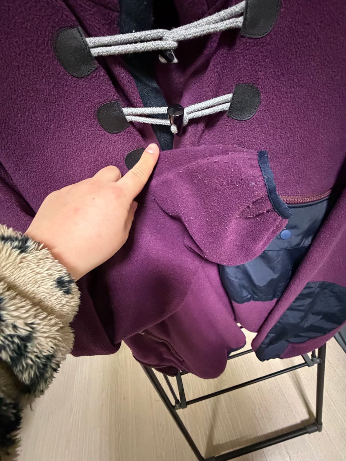 앵글런 플리스 토글 하프 상의 상품이미지5