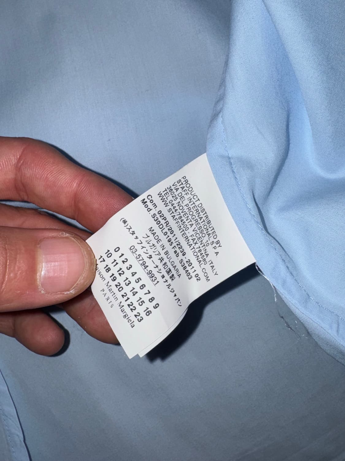 메종 마틴 마르지엘라 라이트 블루 셔츠 (50/실사이즈 100) 상품이미지5