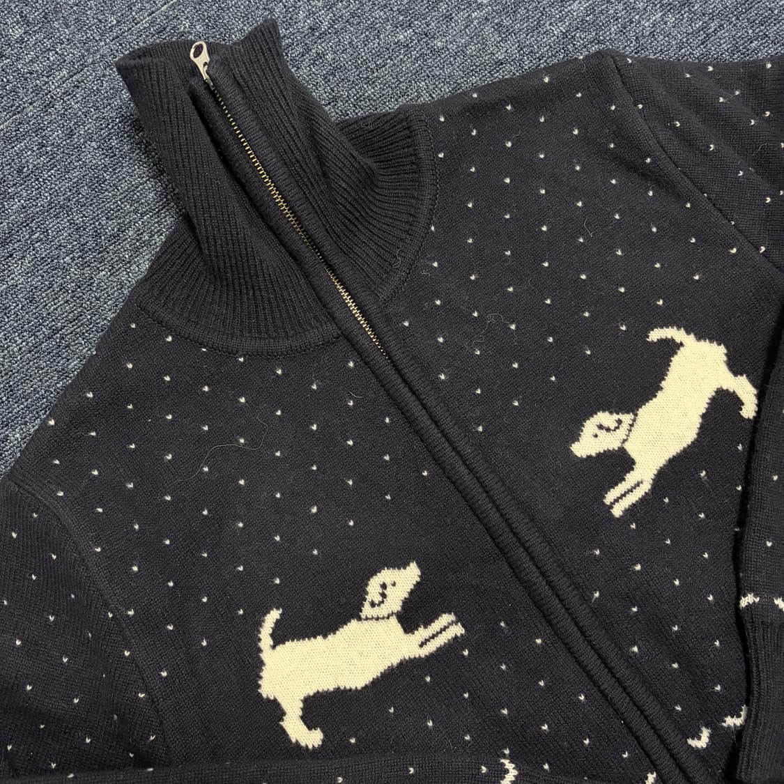 Trwa 보리 울 노르딕 니트 집업 가디건 새상품 상품이미지3