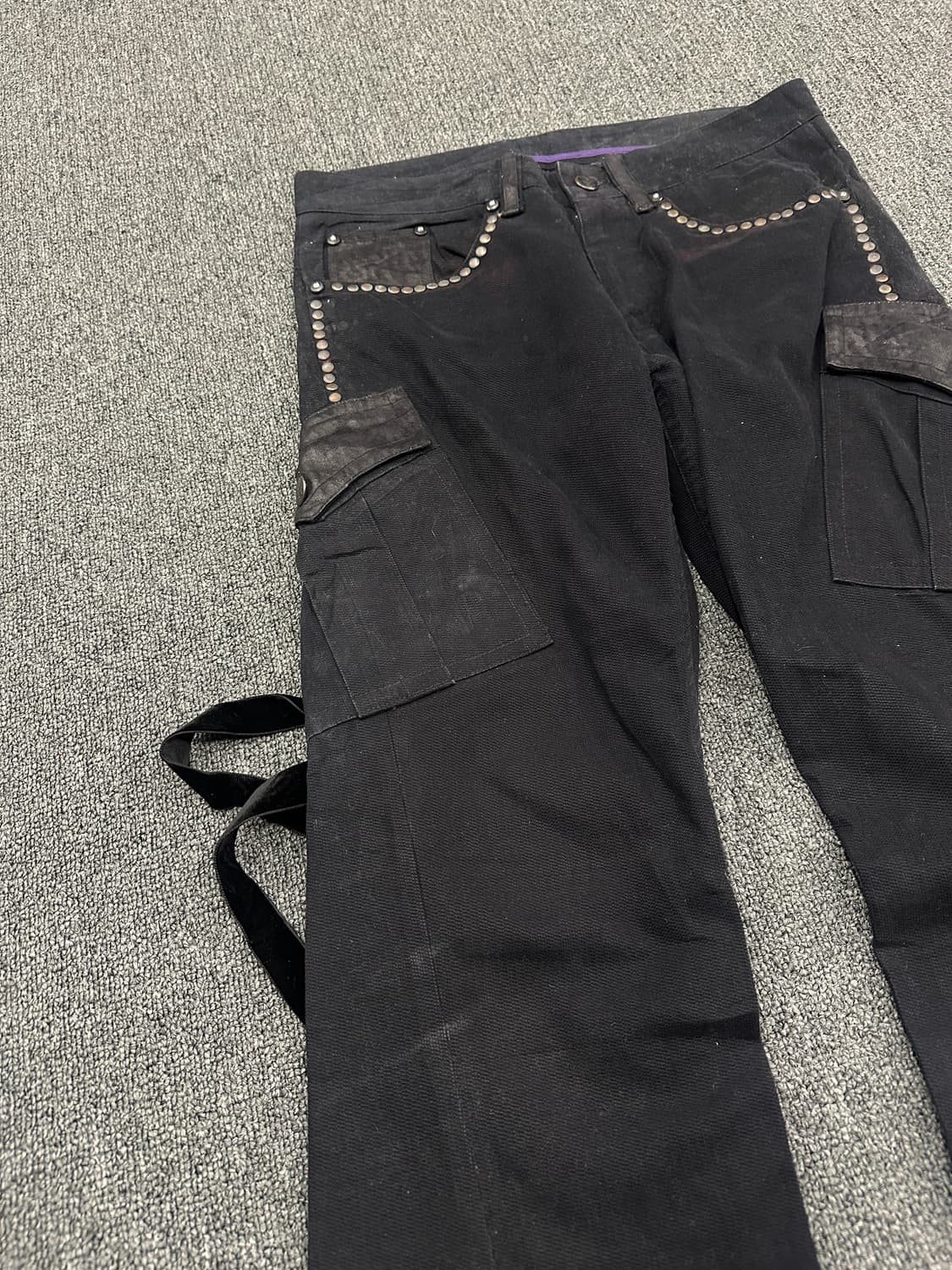 재패니즈 빈티지 부츠컷 블랙 카고팬츠 블랙진 상품이미지4