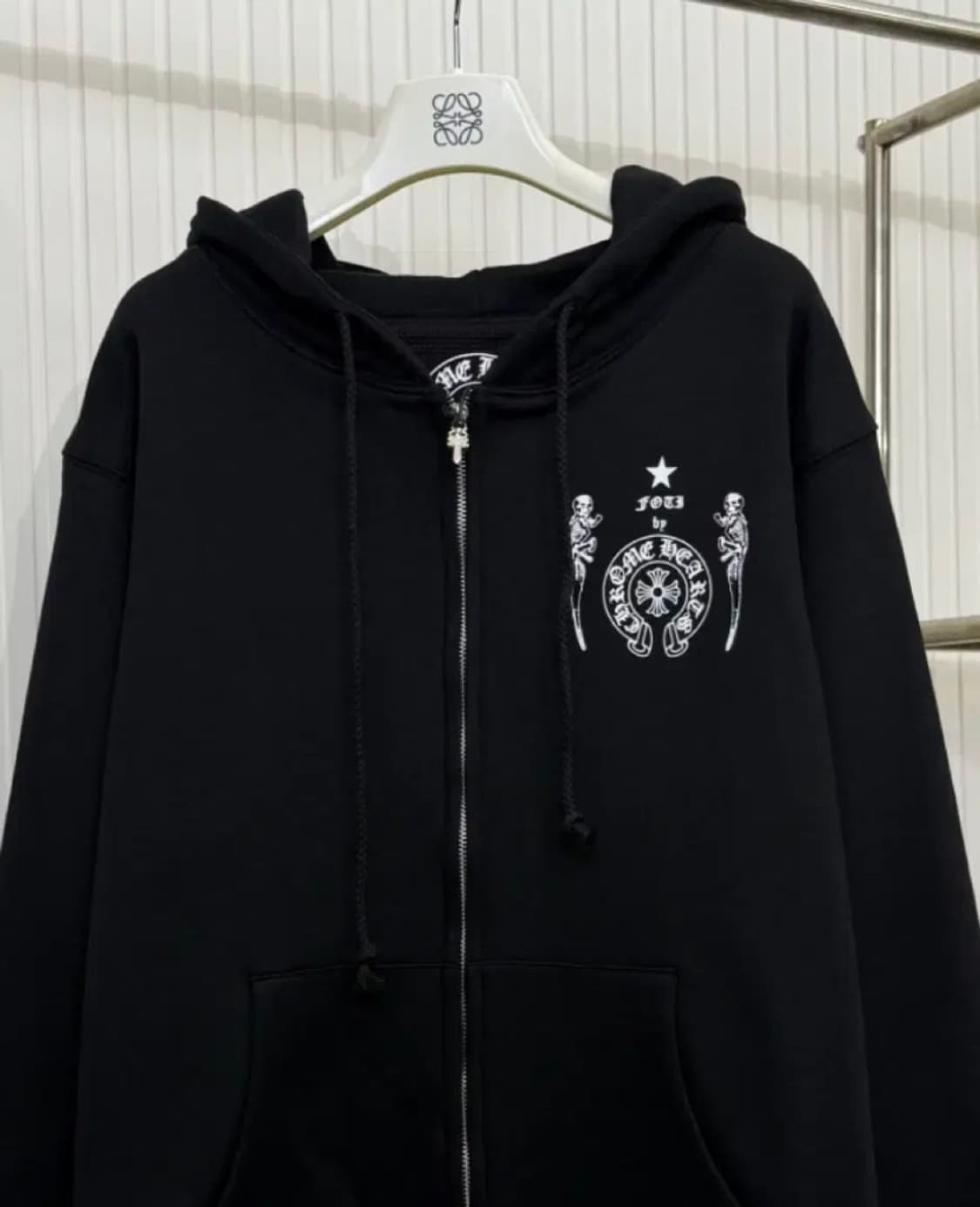 크롬하츠 한정판 그래픽  백로고 집업 후드 블랙 L 상품이미지2