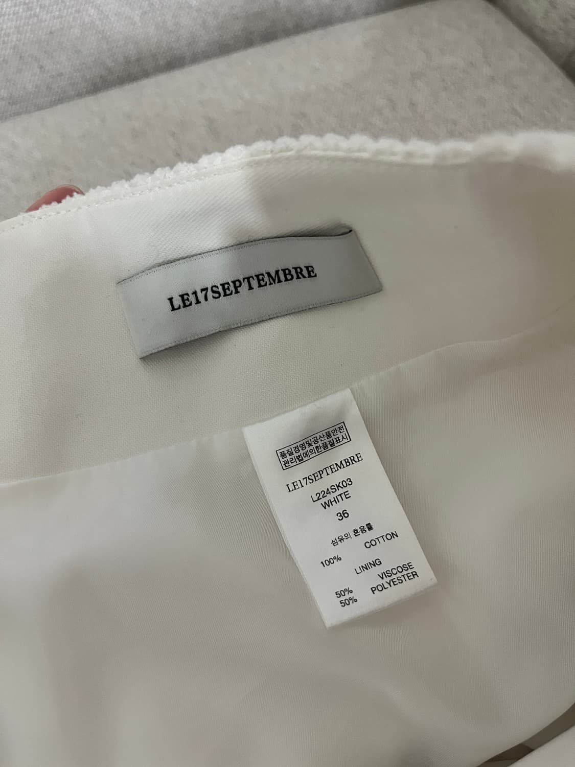 le17septembre CORDUROY SKIRT WHITE 상품이미지5