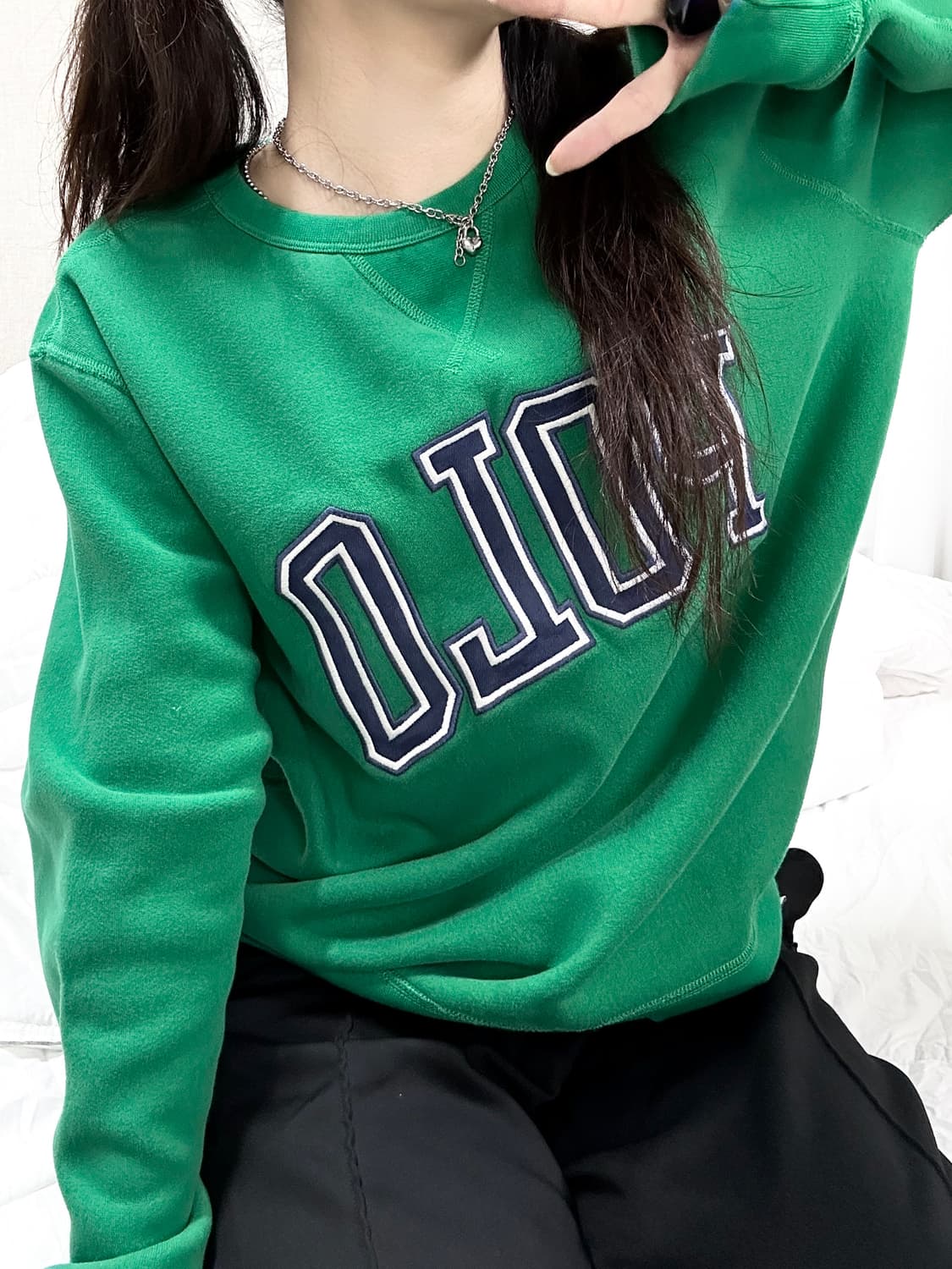 폴로 빅로고 딥그린 맨투맨 상품이미지3