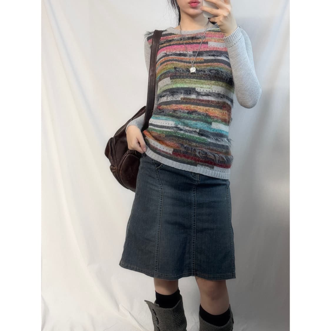 멀티 컬러 울 니트 상품이미지1