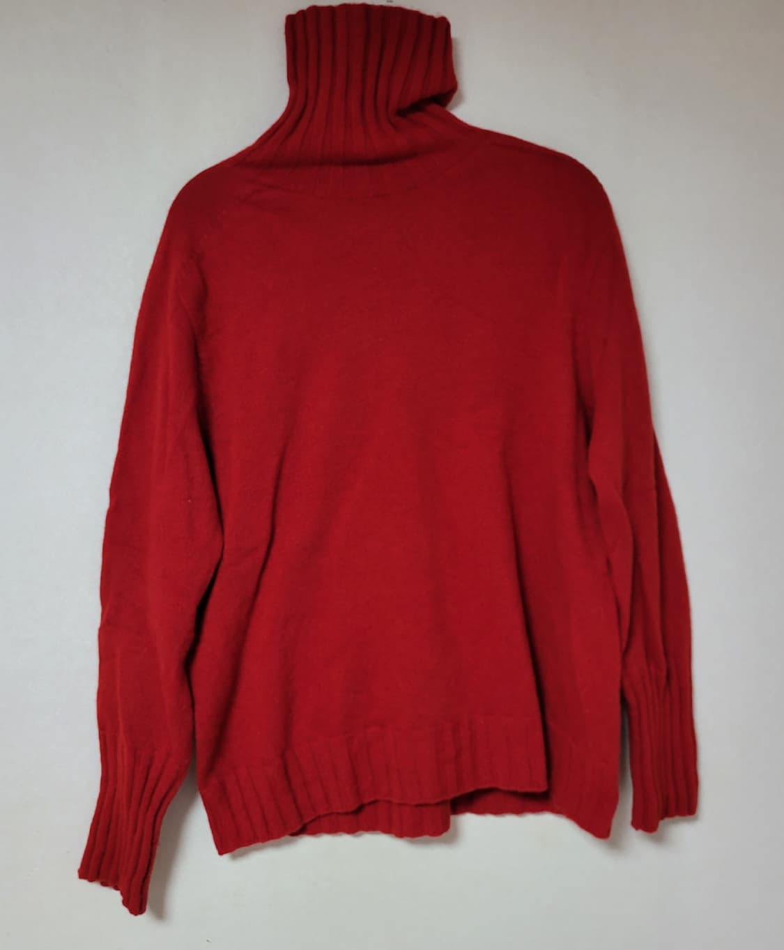 캐시미어 레드 터틀넥 목폴라 니트 스웨터 상품이미지2