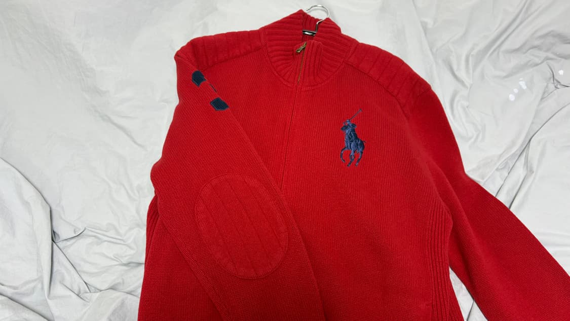 폴로 니트집업 레드 2XL 상품이미지2