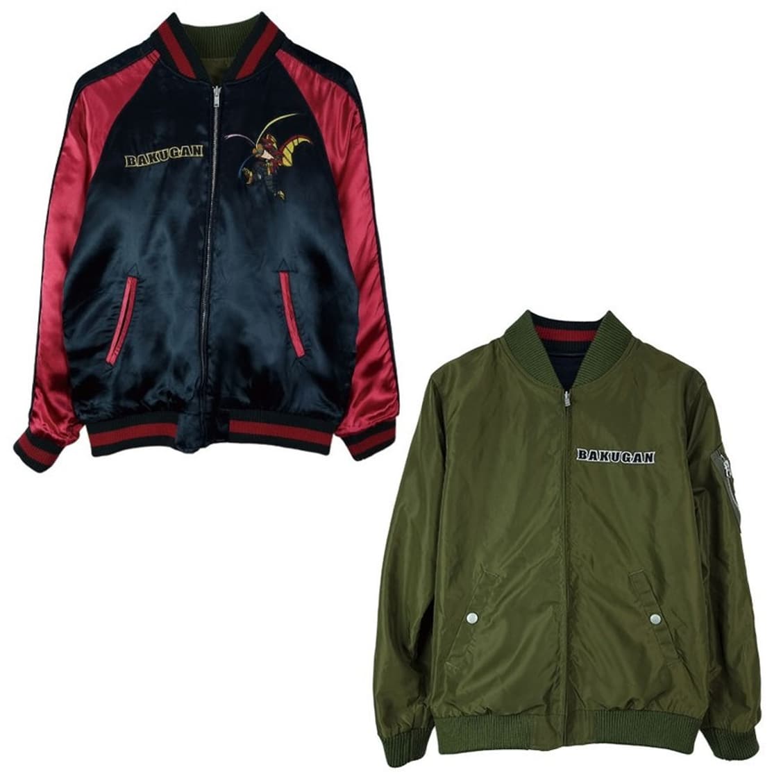 [일본빈티지] 바쿠간 만화 자수 리버시블 양면 스카쟌 자켓 M17413 상품이미지2