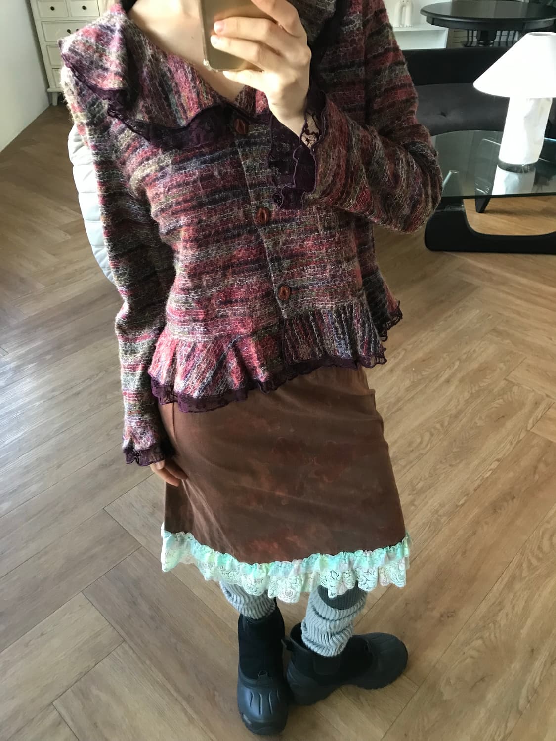 vintage pattern lace skirt 상품이미지6