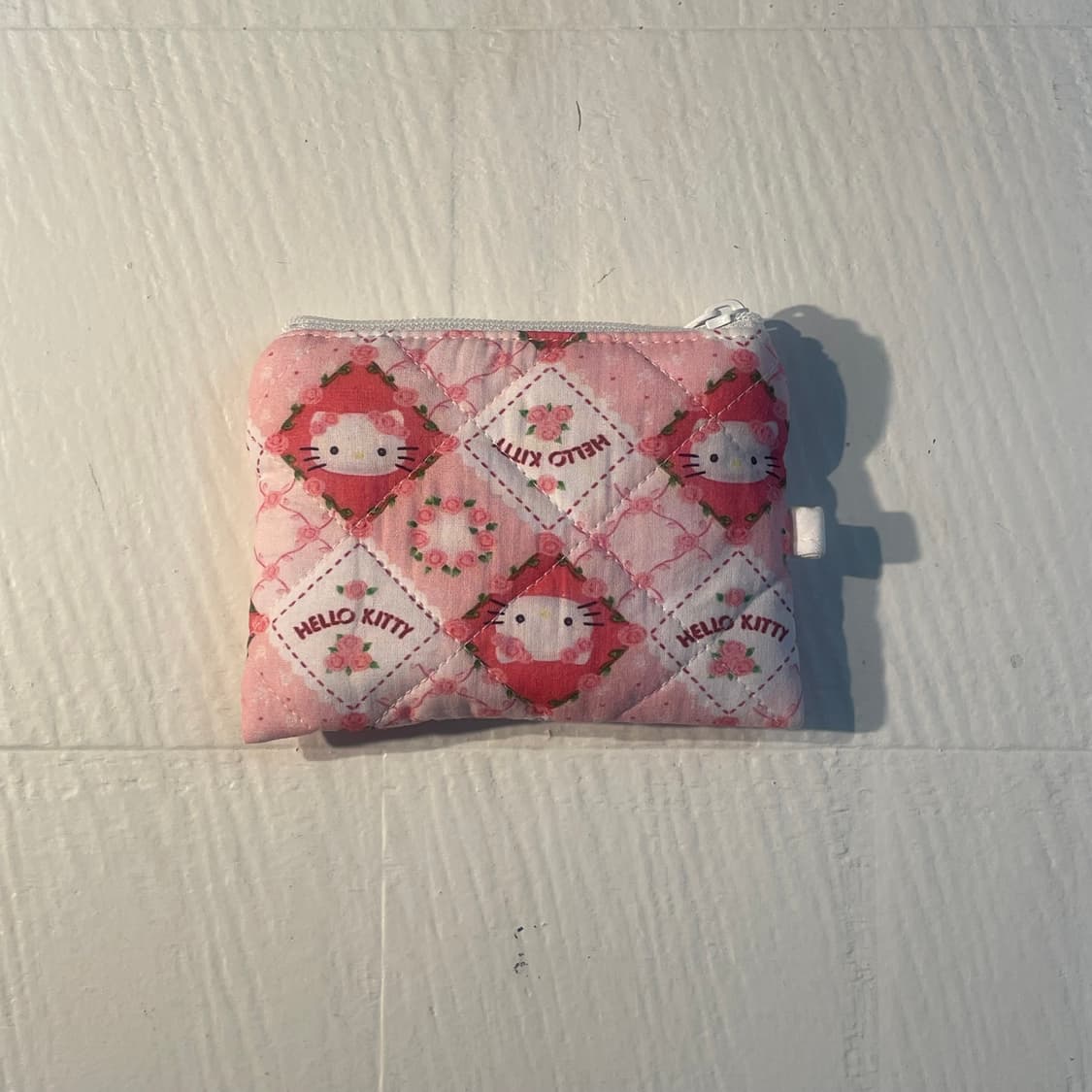 [ 핸드메이드 ] 헬로키티 장미 원단 미니 지퍼 카드지갑 상품이미지1