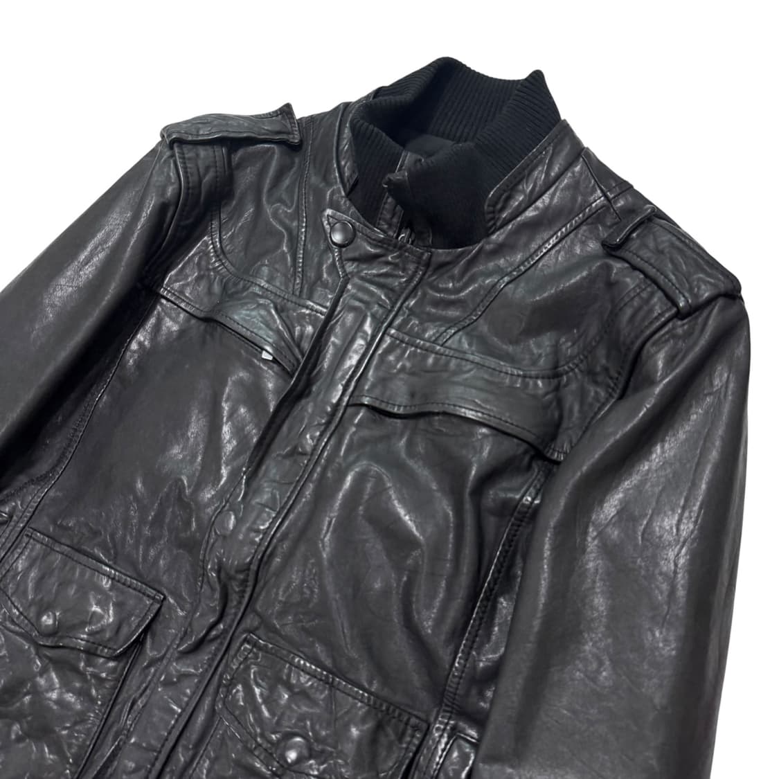 버커루 lamb skin pocket leather jacket 상품이미지2