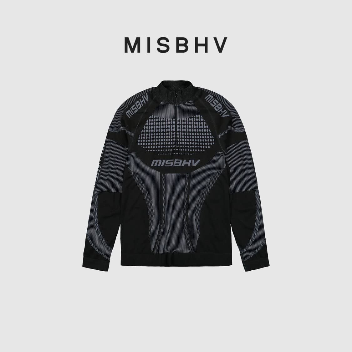 미스비헤이브 로고 프린트 유로파 니트 집업 상품이미지1