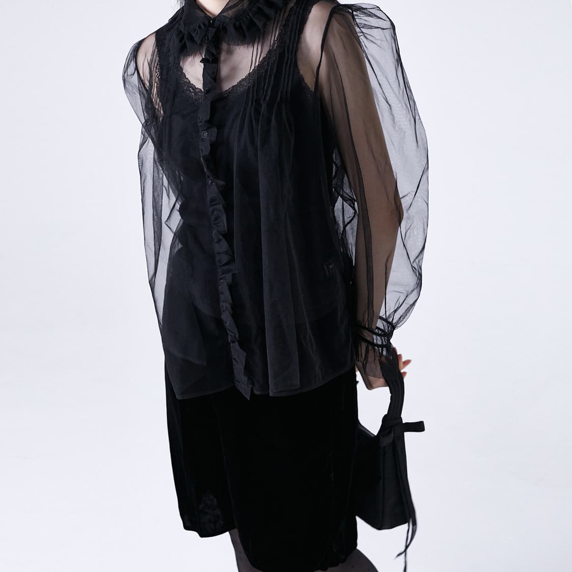 Ruffle Lace Shirts 상품이미지1