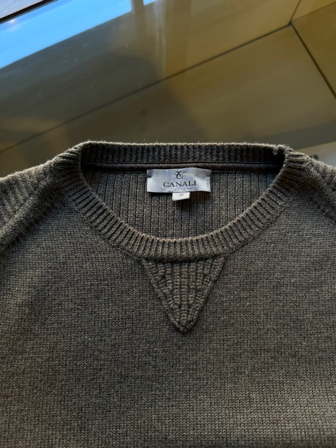 까날리 스웨이드 패치 니트 100 상품이미지8