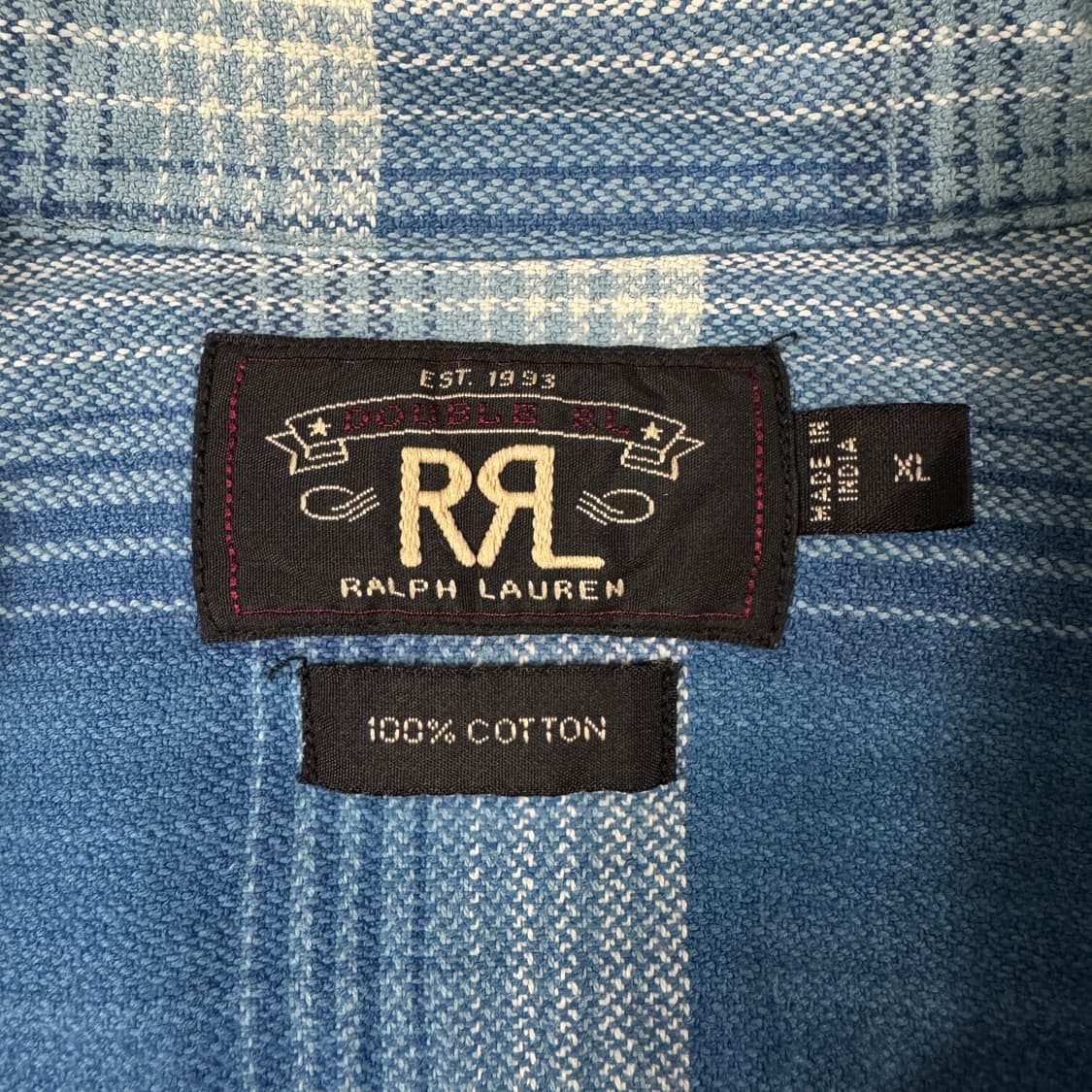 RRL 더블알엘 플레이드 블루 체크 셔츠 상품이미지6