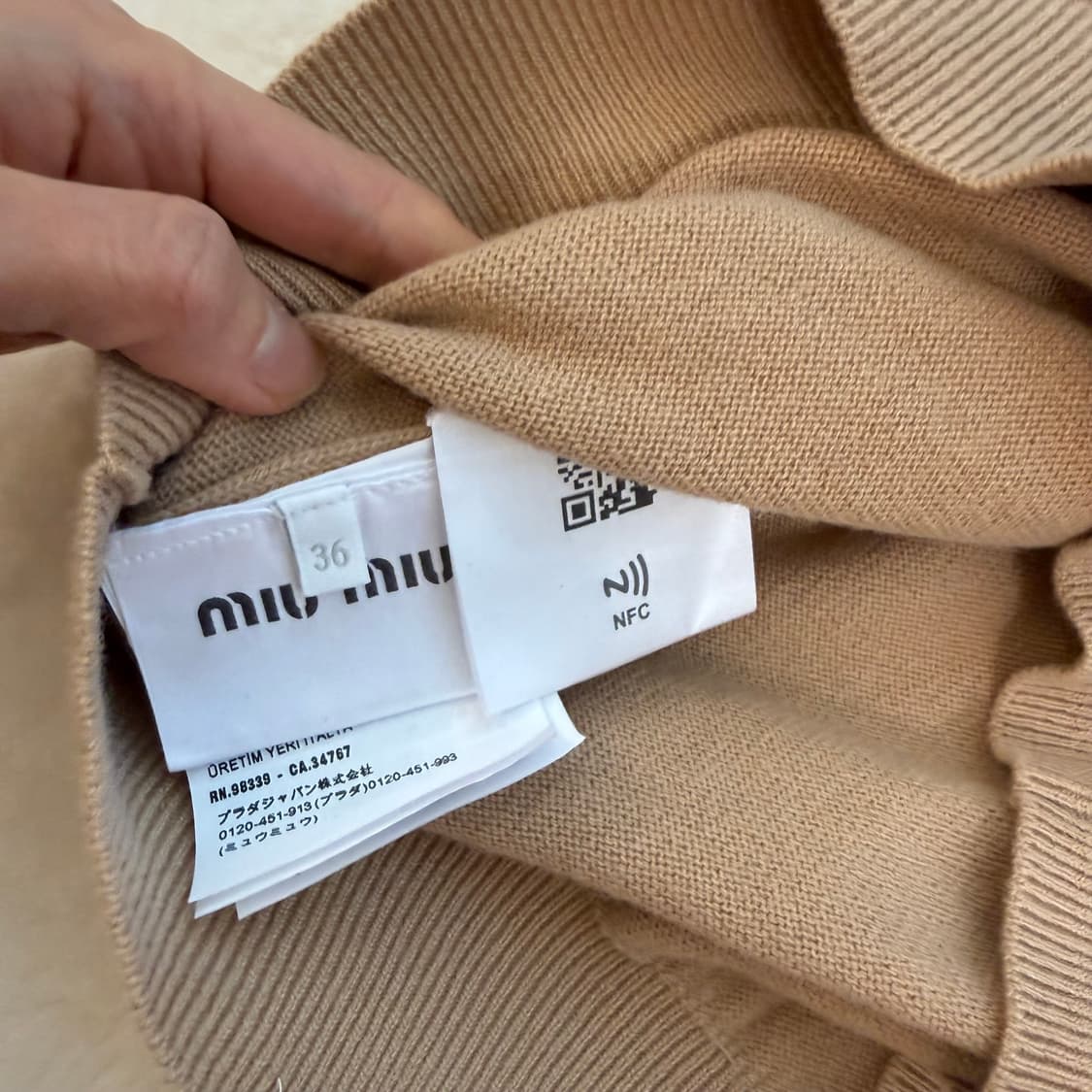 미우미우 캐시미어 아가일 니트 it 36 윤아 전종서 착용 miu miu 상품이미지2