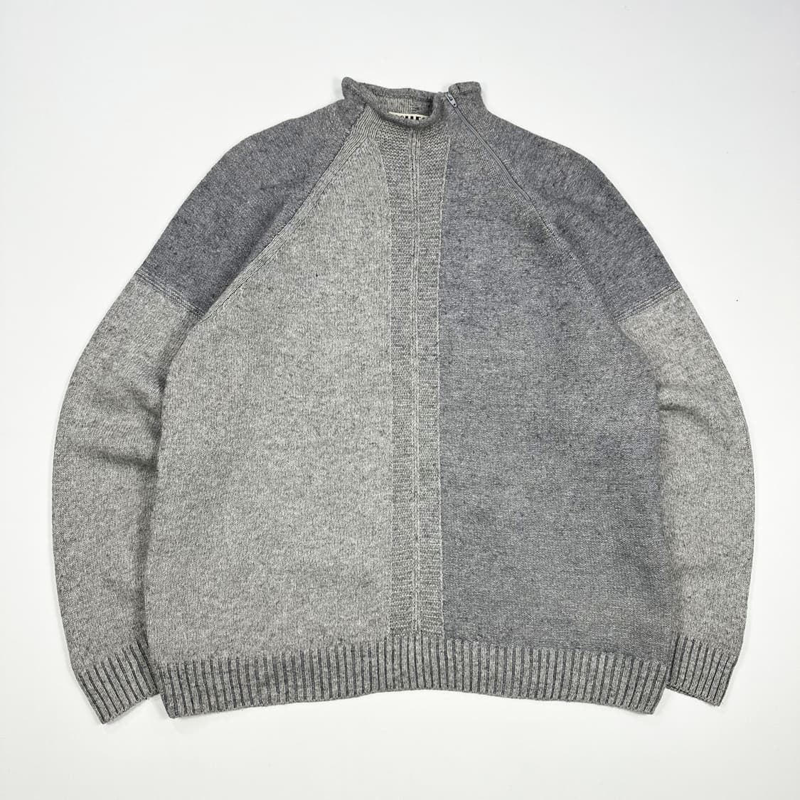 made in ITALY 하프집 모트넥 니트 그레이 L 상품이미지1