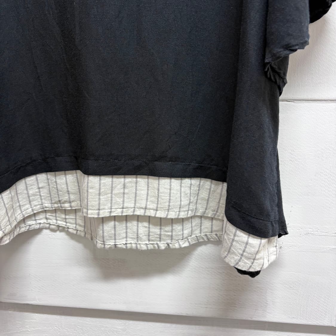 CLOUDNINE 블랙 린넨 혼방 리본 레이어드 블라우스 JPN 상품이미지5