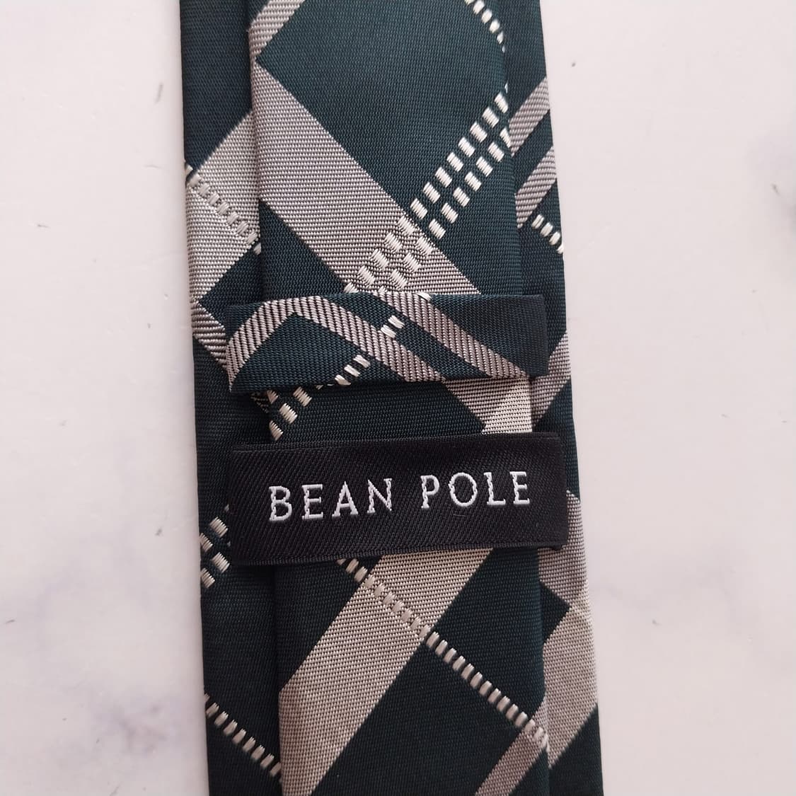 빈폴 실크 그린 체크 패턴 넥타이 6.7cm A+등급 K2327 상품이미지9