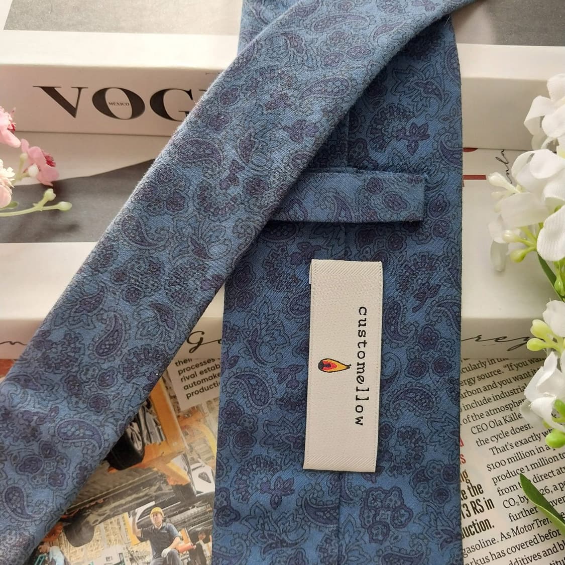 커스텀멜로우 면 페이즐리 패턴 넥타이 7.5cm A+등급 K2057 상품이미지6