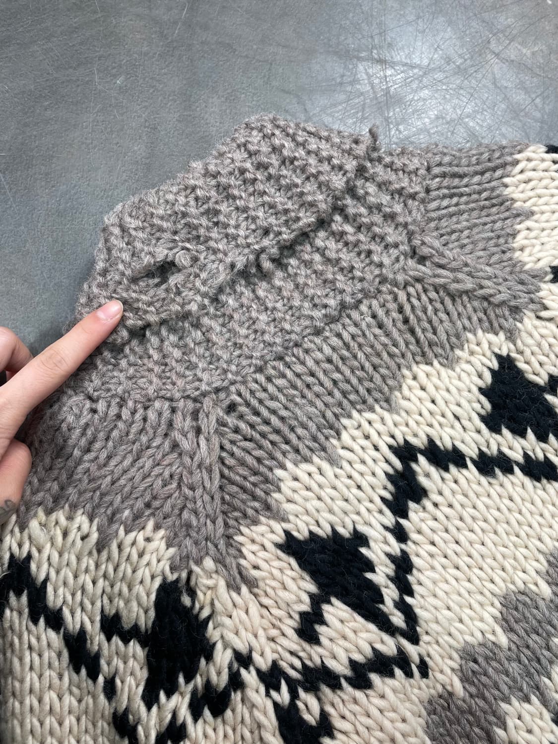 빈티지 코위찬 울 니트집업 상품이미지6