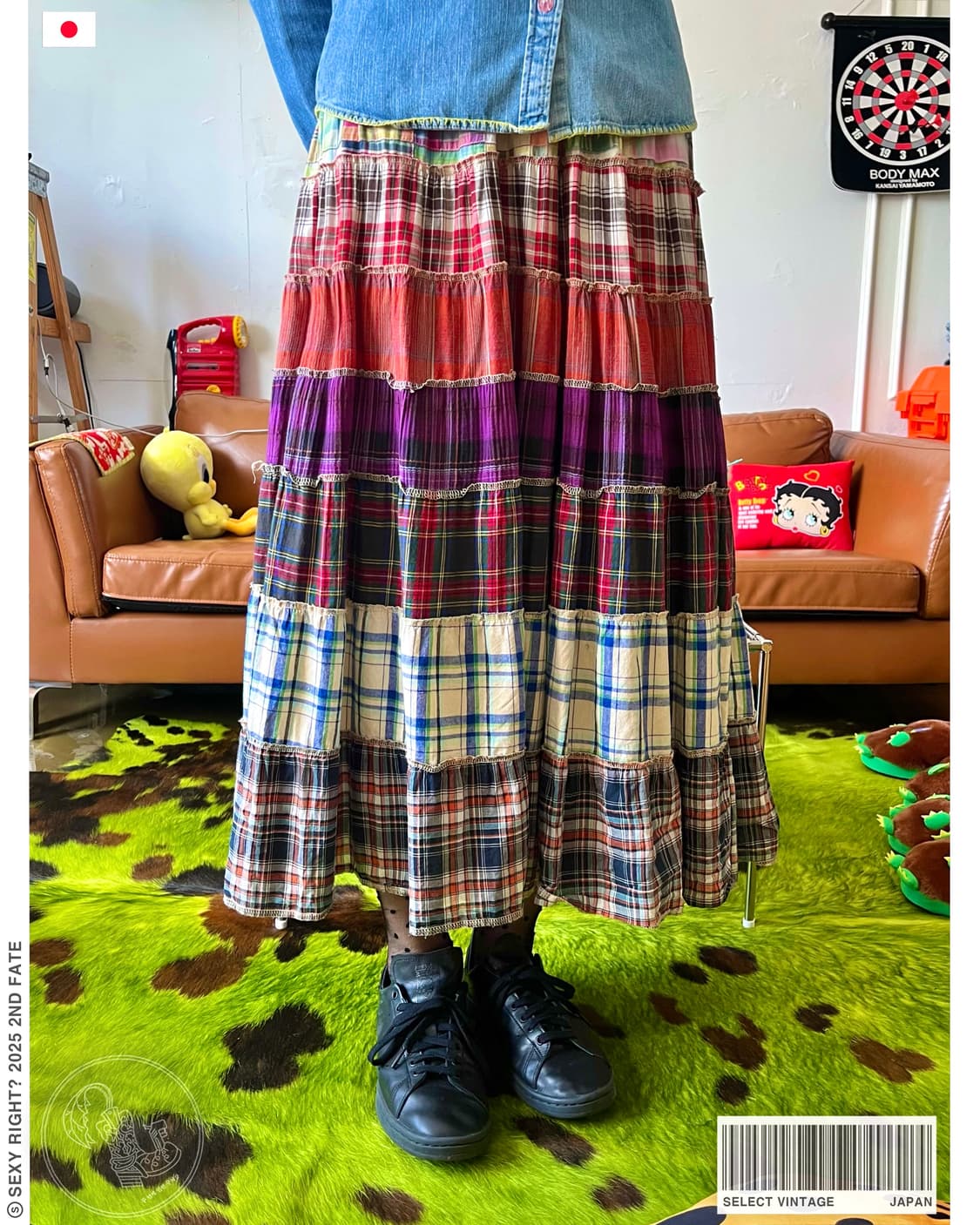 -1990s JPN Vintage Patch-Work Long Skirt 상품이미지1